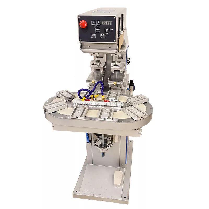 दो रंग की रोटरी टेबल पैड प्रिंटिंग मशीन